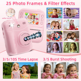 MINIBEAR Kids Camera in-use, child holding camera during playful outdoor shoot.