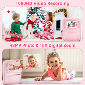 MINIBEAR Kids Camera printed photo, instant black-and-white print for quick keepsakes.
