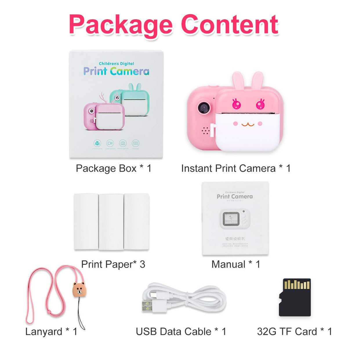 MINIBEAR Kids Camera rechargeable battery supports hours of playtime
