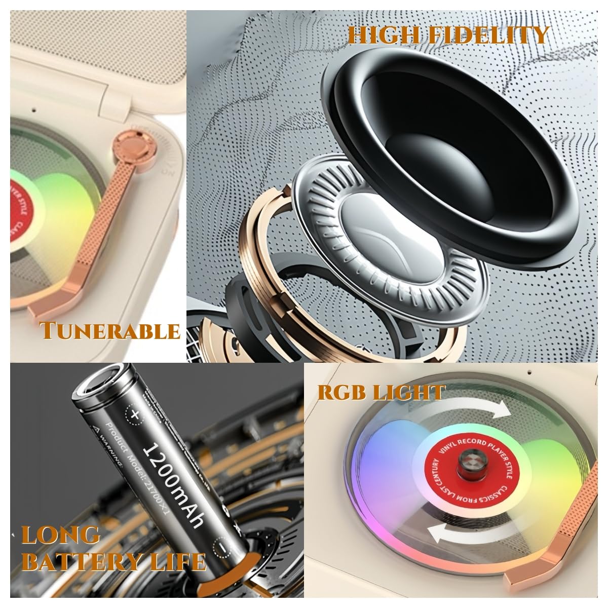 MiniLuxis Retro Bluetooth Speaker portable size, ideal for travel