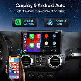 MININAVI 10.2-inch radio in Jeep Compass dashboard integrates Android Auto for easy app access while driving