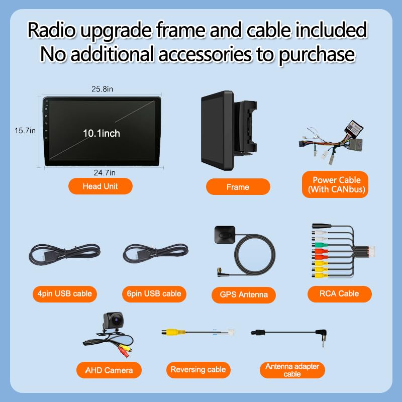 MININAVI 10.2-inch car radio with HD backup camera for safer reversing