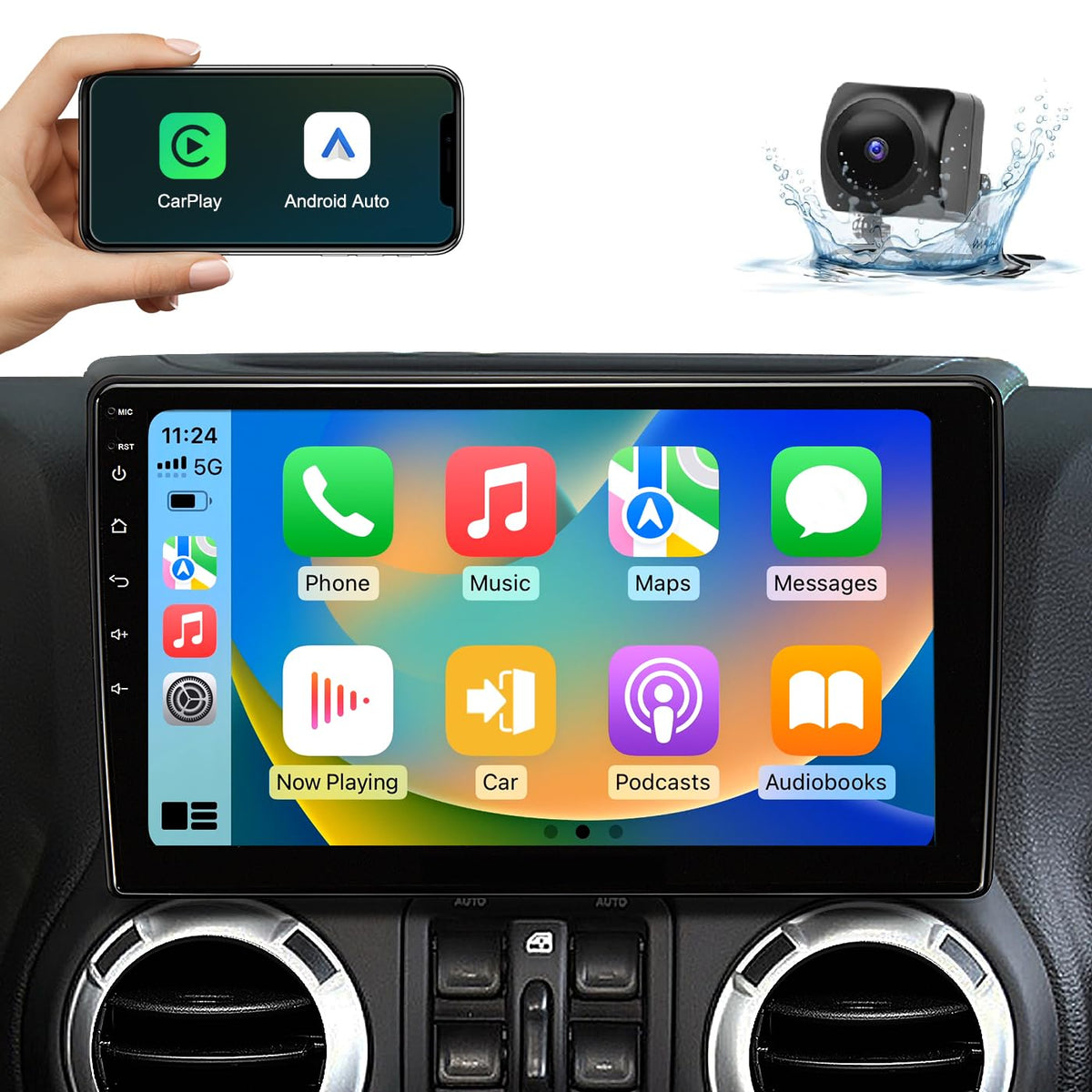 MININAVI 10.2-inch car radio install in a Jeep Wrangler for a clean upgrade