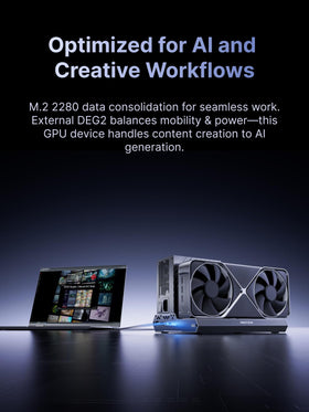 MINISFORUM DEG2 single TB5 cable carries data, display, and charging