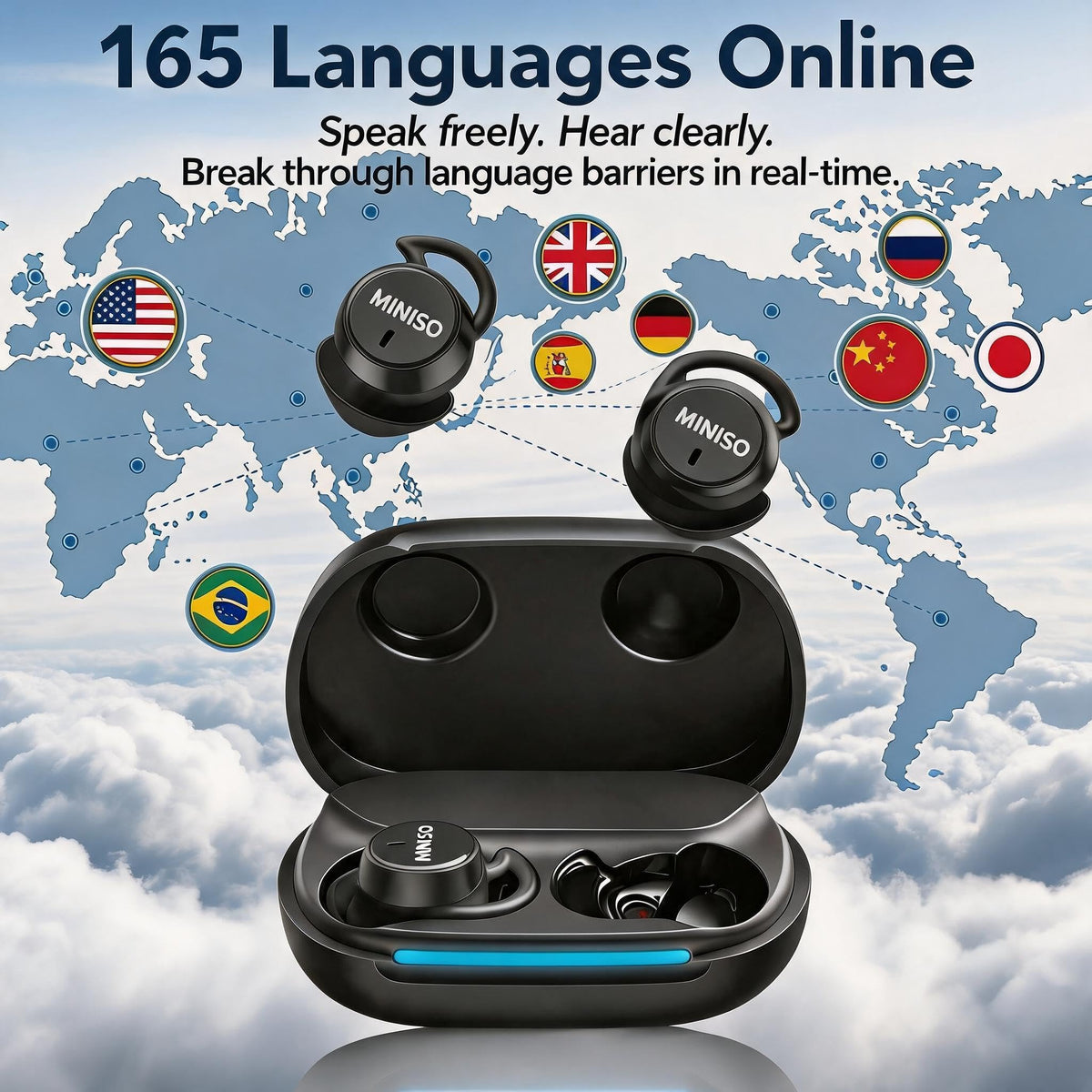 MINISO MS217 earbuds in-ear fit for secure, all-day comfort.