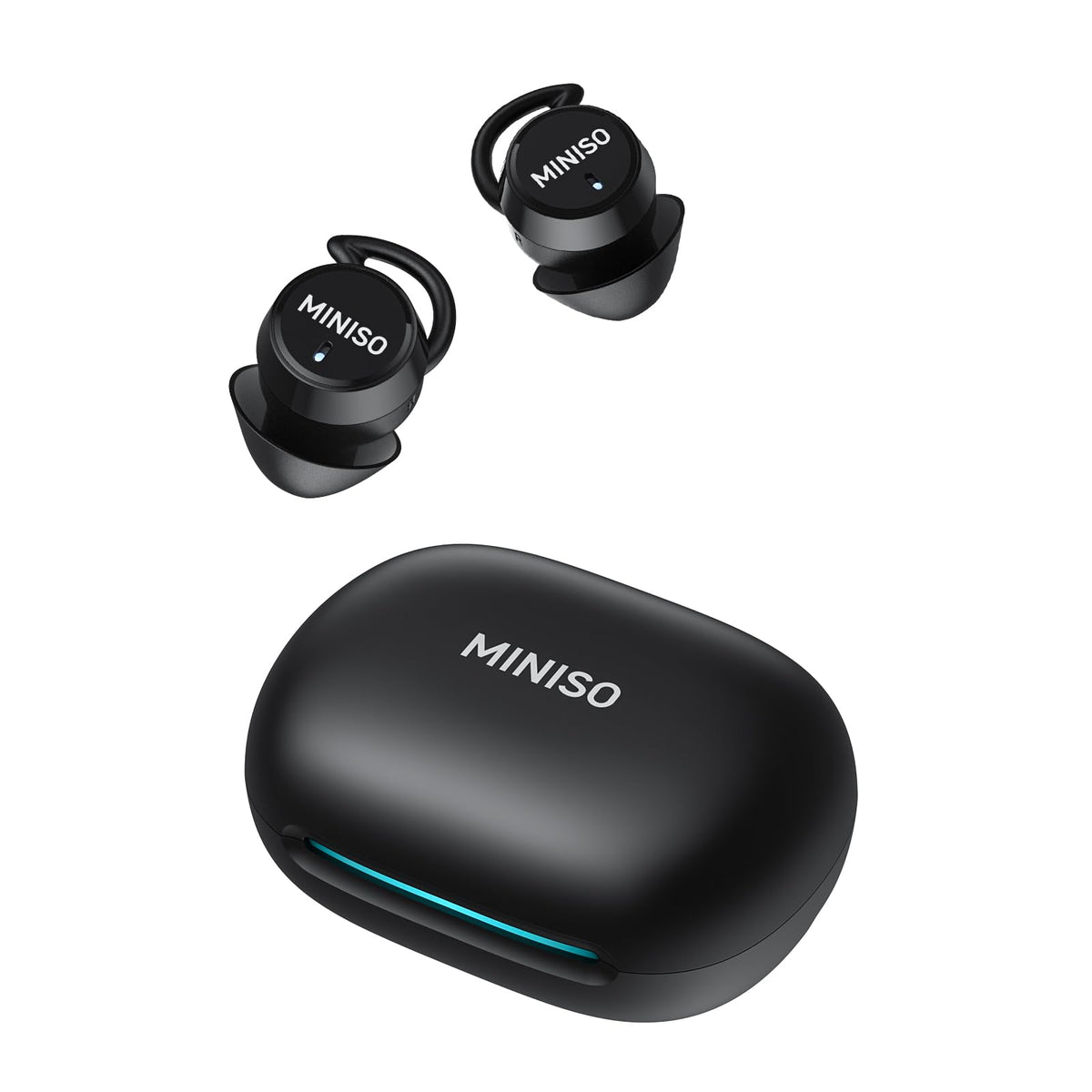 MINISO MS217 sleep earbuds case open for easy charging and quick pairing