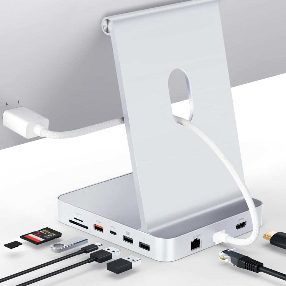 Minisopuru DS802PRO on iMac showing 4K60Hz HDMI output for crisp multitasking.