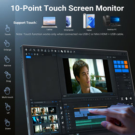 MINIX SF10T close-up of touch gesture demonstrating responsive multi-finger control