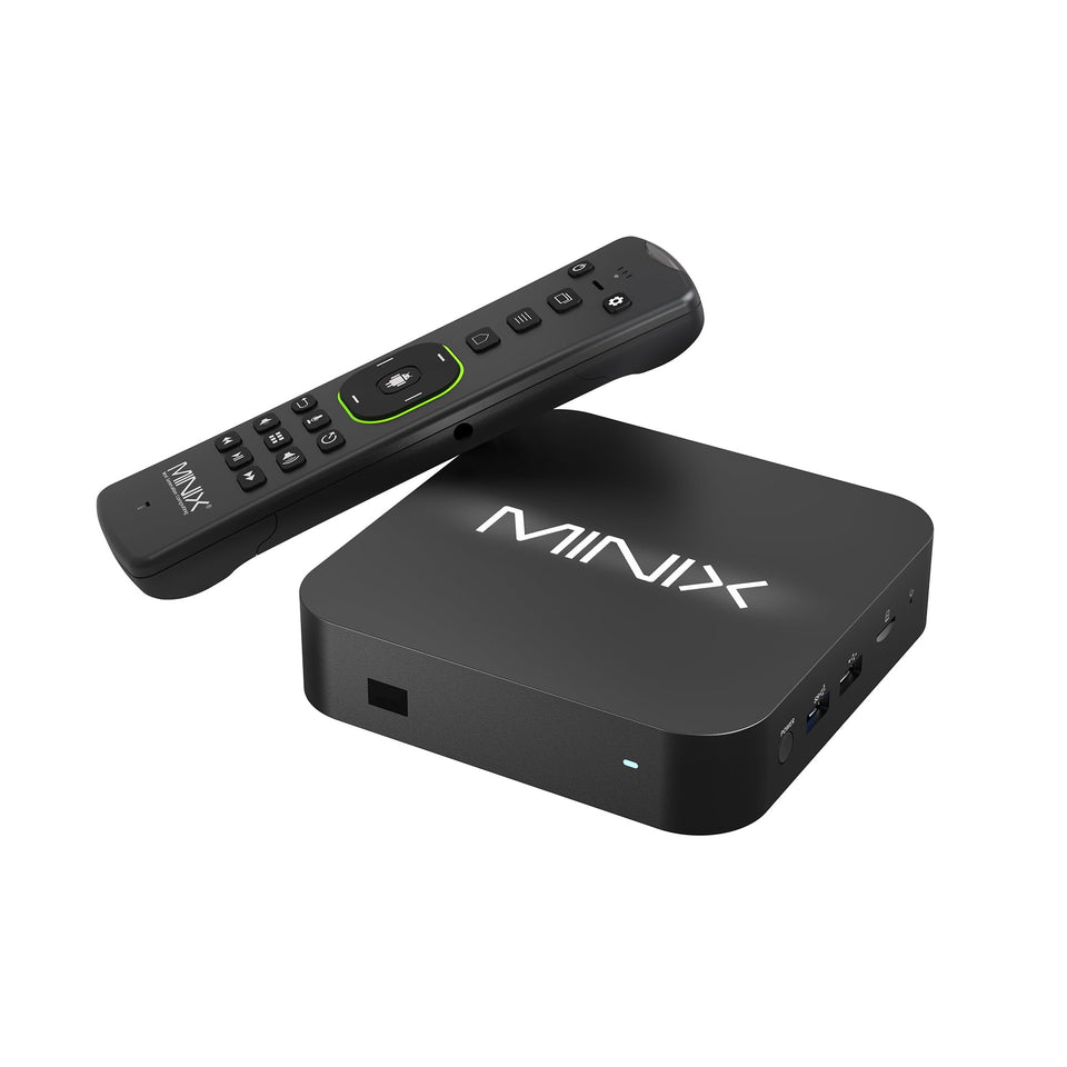 MINIX U8K-Ultra front view, ideal for a compact living room media hub.