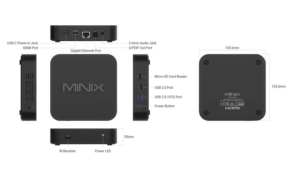 MINIX U8K-Ultra HDMI 2.1 cable setup for 8K readiness.