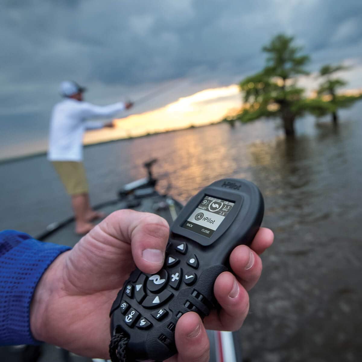 Minn Kota i-Pilot remote external battery compartment enables quick power swap
