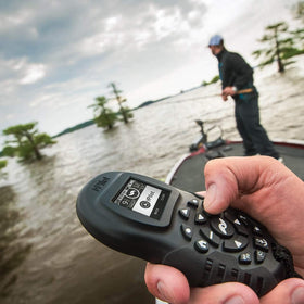 Minn Kota i-Pilot remote waterproof design resists spray for reliable control