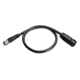 Minn Kota MKR-US2-8 adapter connects Humminbird 7-pin setup for integrated sonar on a trolling motor.