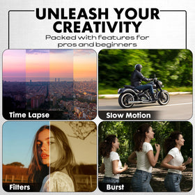 Minolta 32GB microSD card included enables immediate shooting and expanded storage.