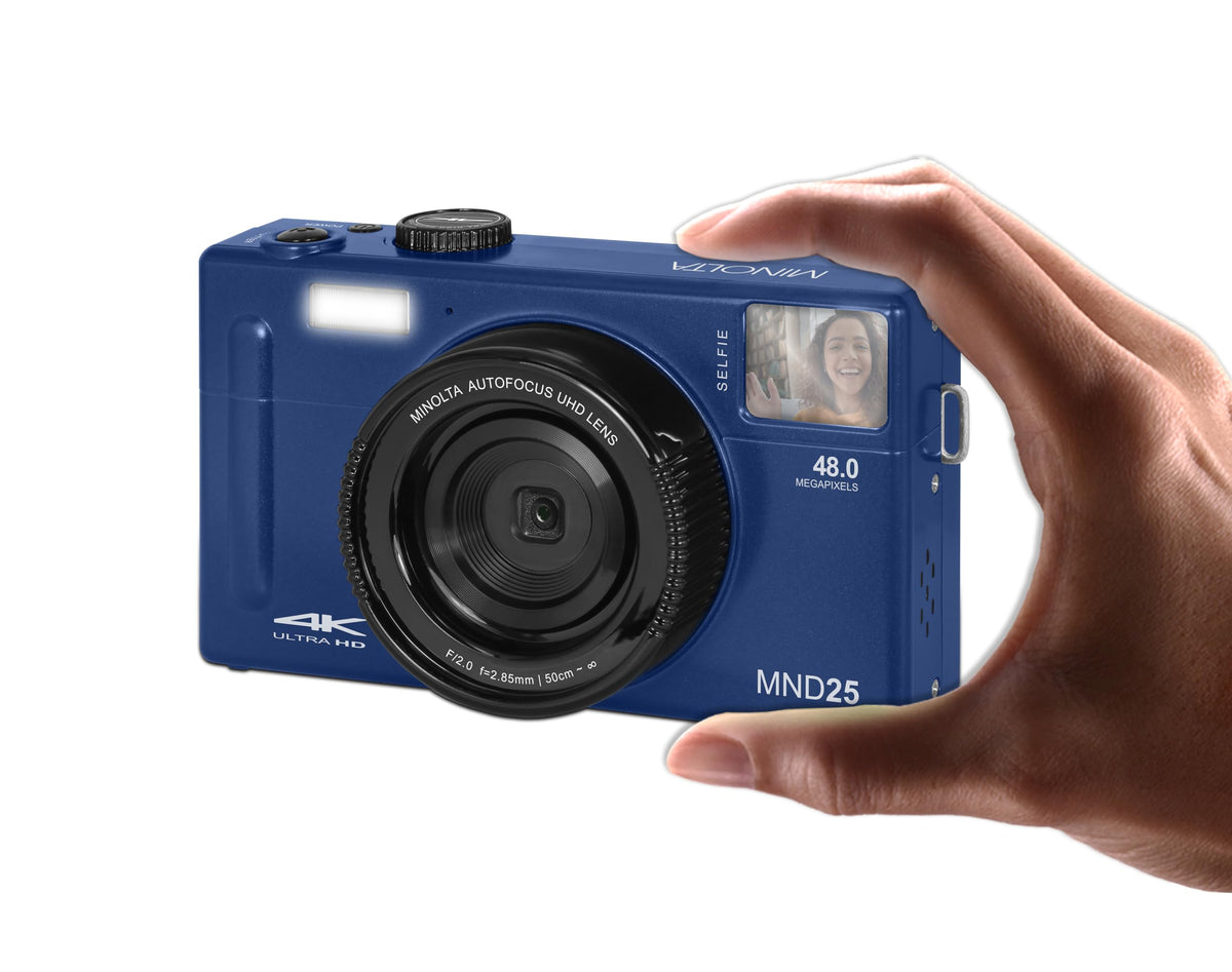 Minolta 48MP camera accessories kit for ready-to-shoot trips
