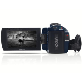 Minolta camcorder accessory shoe and 37mm threading enable filters and external mic