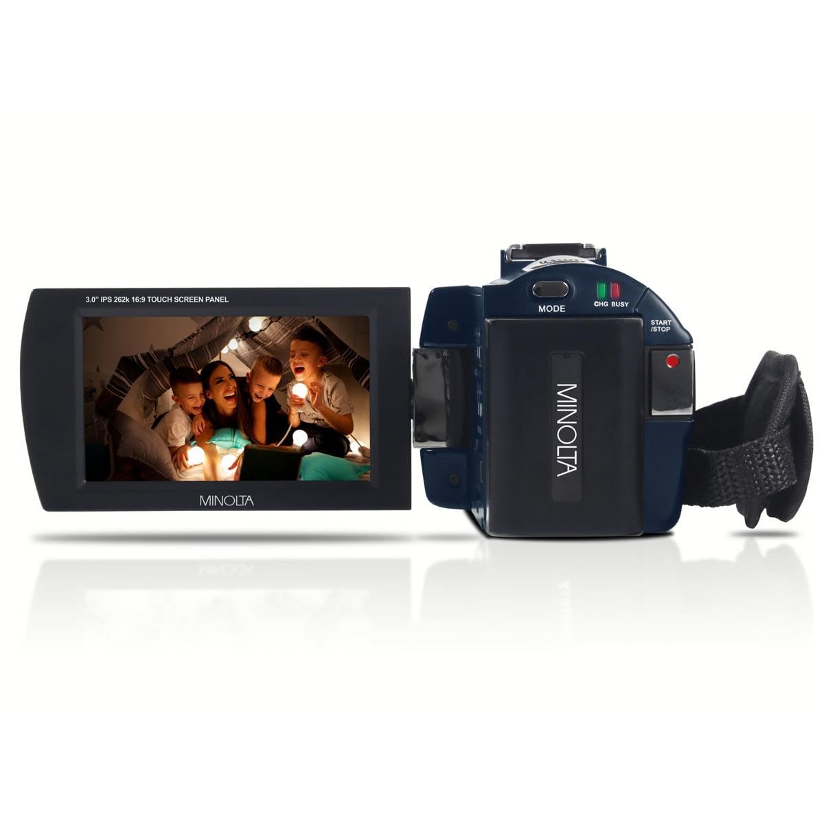 Minolta camcorder Anti-Shake stabilization for steadier handheld shots