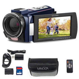 Minolta camcorder with Night Vision IR LEDs for clear footage at night
