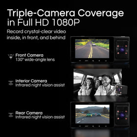 Minolta dash camera interior night vision captures clear cabin footage in low light