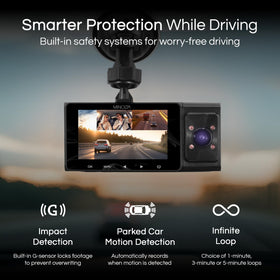 Minolta dash camera rear view records traffic behind for complete trip coverage