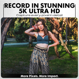 Minolta dual-lens selfie-lens in use for flattering self-portraits and vlogs.