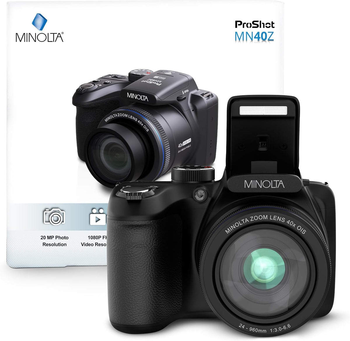 Minolta MN40Z compact ergonomic design fits your daily photography