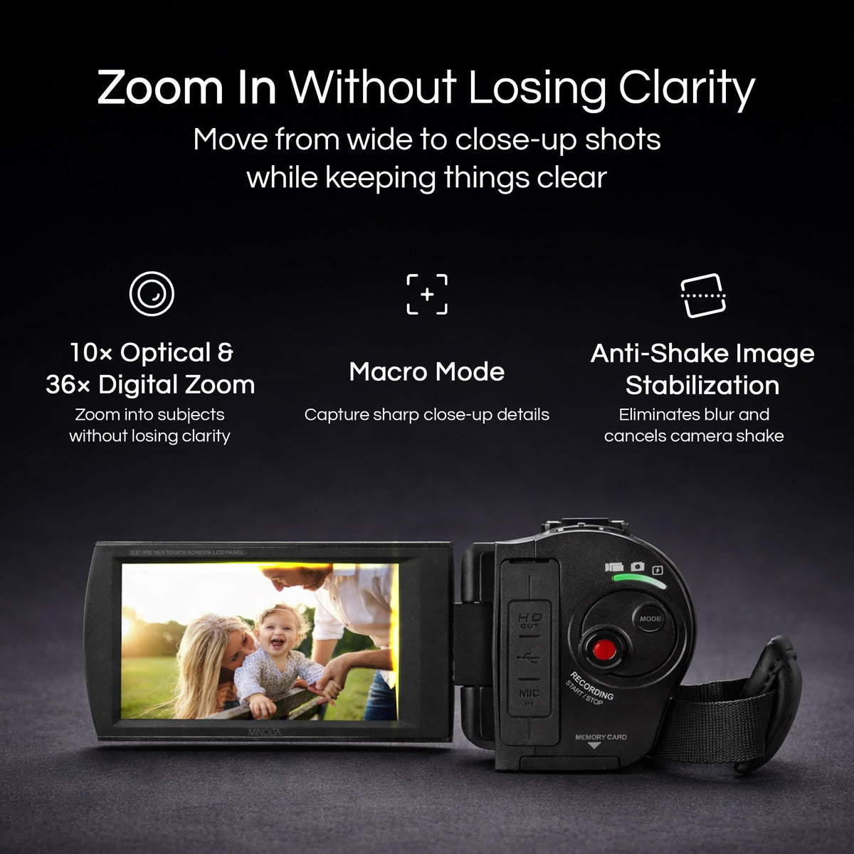 Minolta MN4K100Z burst photo action captures fast moments in sequence