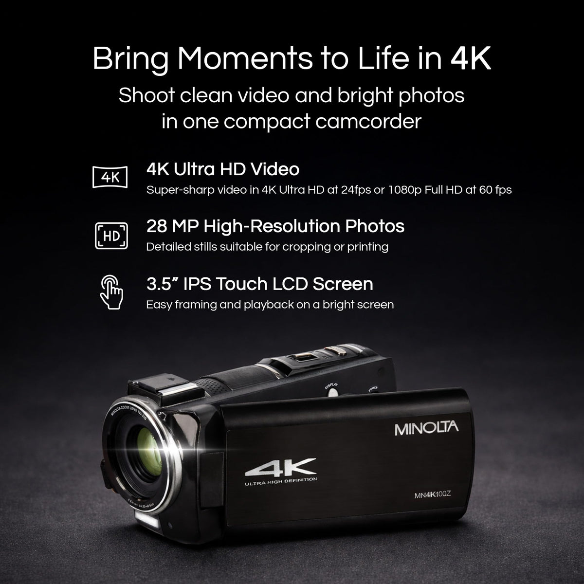 Minolta MN4K100Z telephoto zoom setup demonstrates distant subject clarity