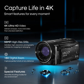 Minolta MN4K300WP 4K Ultra HD video delivering crisp travel memories.