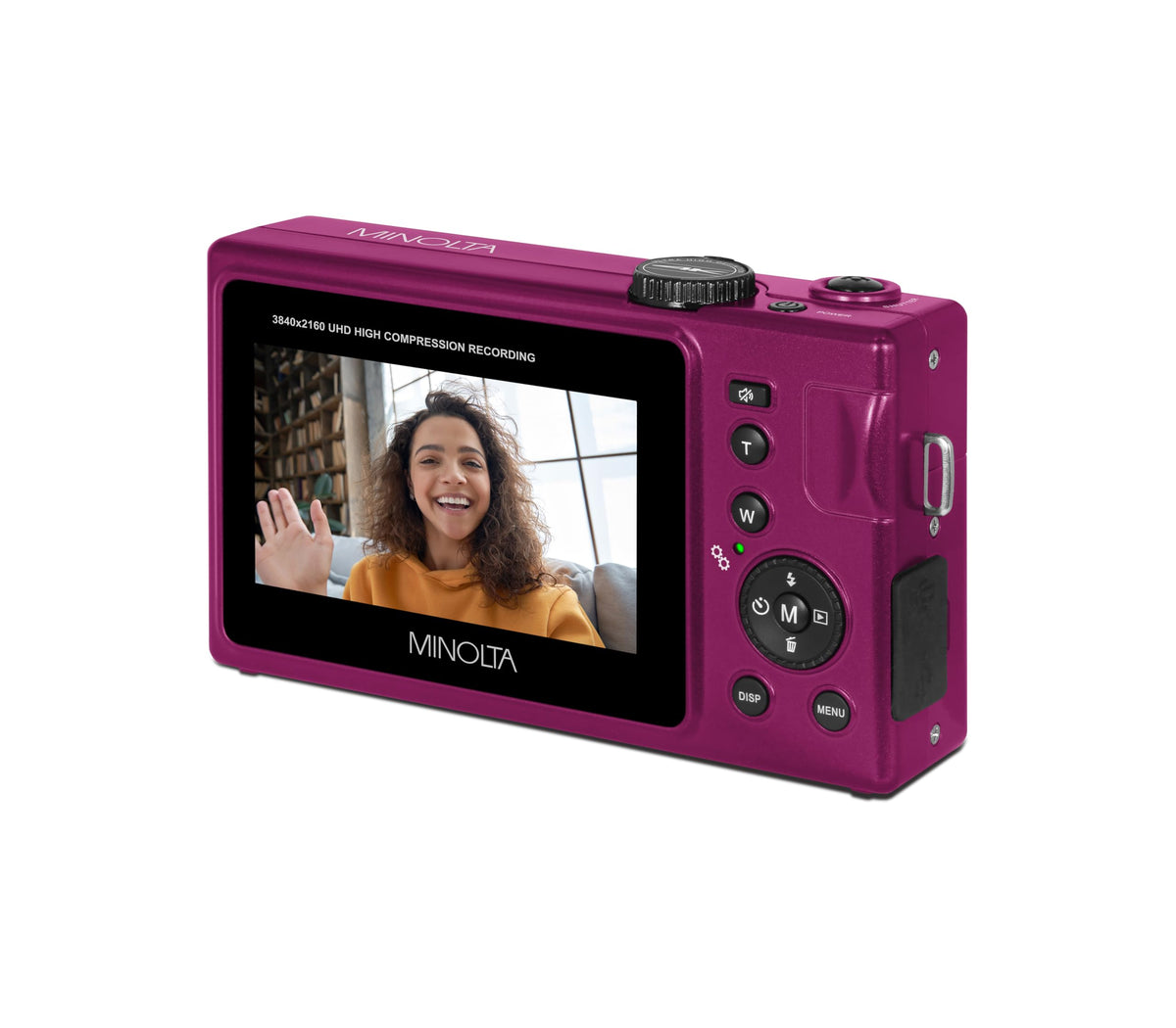 Minolta MND25 built-in selfie mirror helps perfect selfies and vlogs.