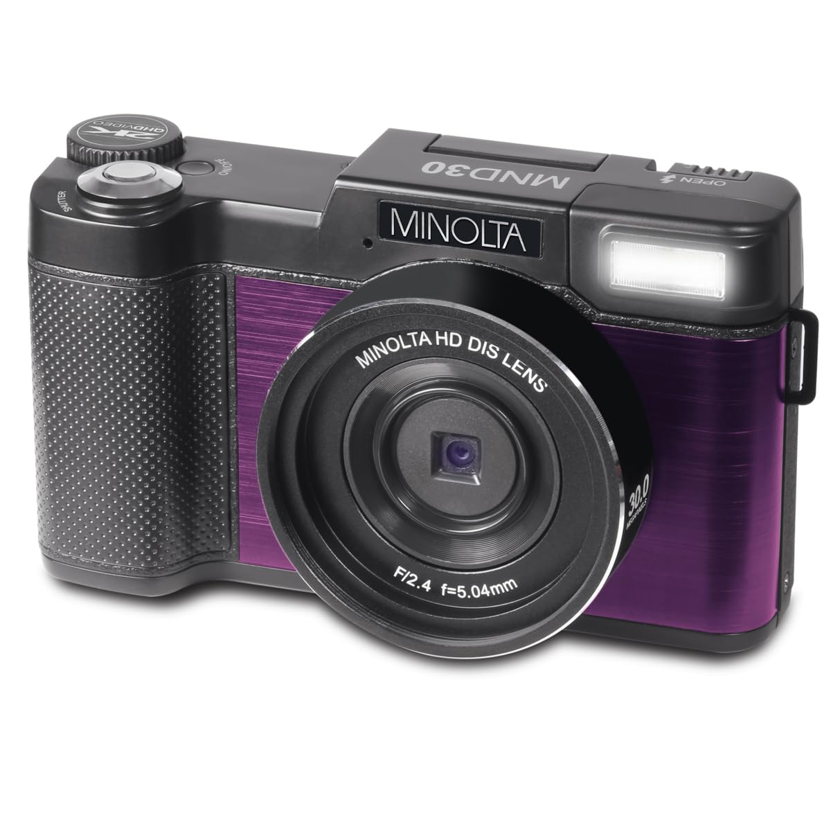 Minolta MND30 rotating screen enables easy selfies and vlog framing