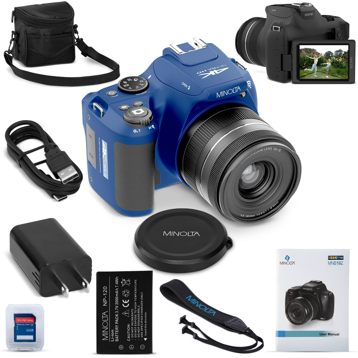 Minolta ProShot 64MP camera front view, showcasing crisp detail and color accuracy.