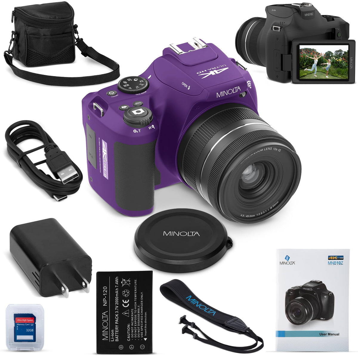 Minolta ProShot 64MP photos enable sharp, high-detail prints.