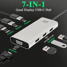 Minthouz 7-in-1 dock connected to laptop; enables a streamlined, productive workspace.