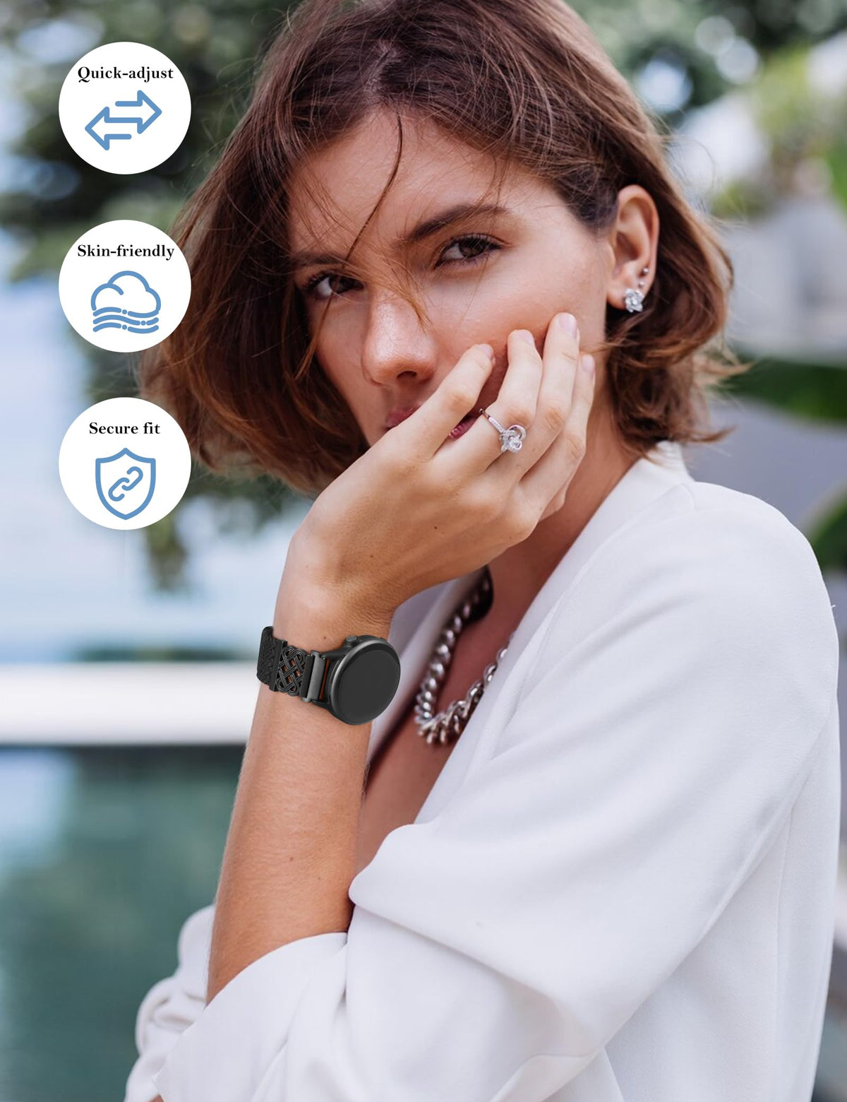 Minyee adjustable band fits 133mm–200mm wrists for all-day comfort.