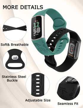 Minyee feminine engraved band in summer colors suits casual and dressy looks.
