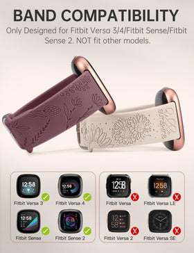 Minyee floral engraved band with sunflower motif adds bright style for Versa