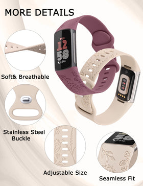 Minyee Charge 5 band with wildflower pattern for versatile daily use
