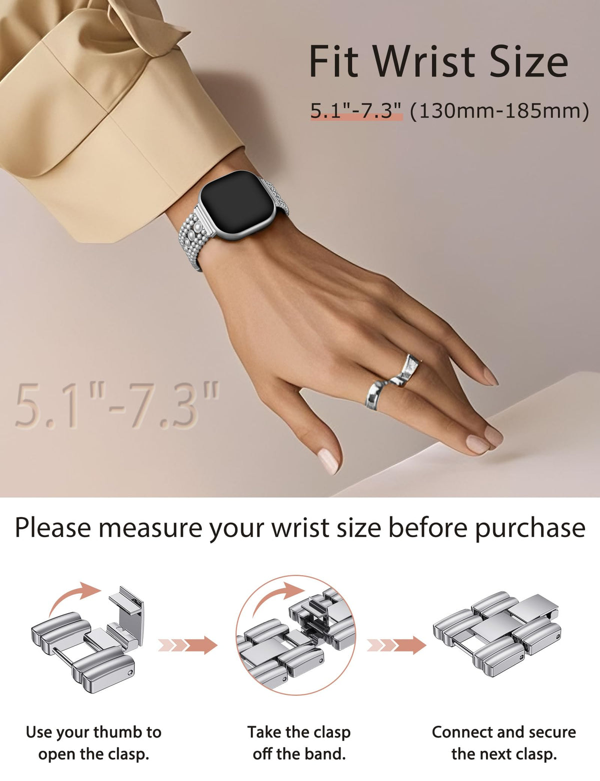 Minyee stainless steel Versa band provides durable, smooth finish for long-lasting wear