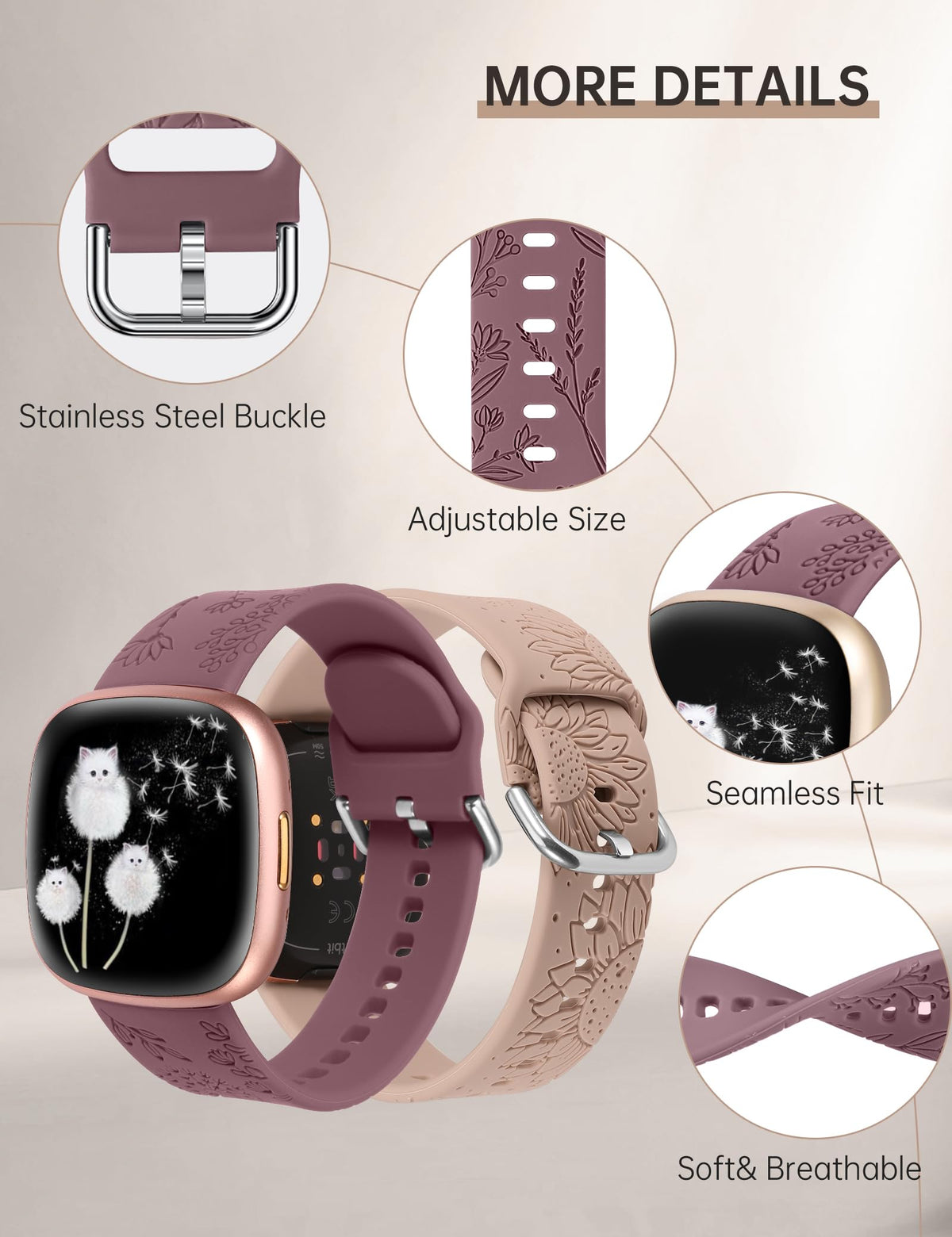 Minyee sunflower pattern Versa band delivers lightweight comfort for outings.