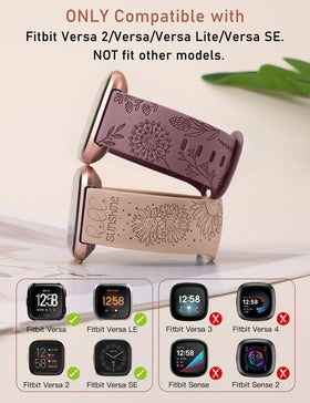 Minyee Versa 2 floral band with dandelion engraving for casual to dressy outfits.