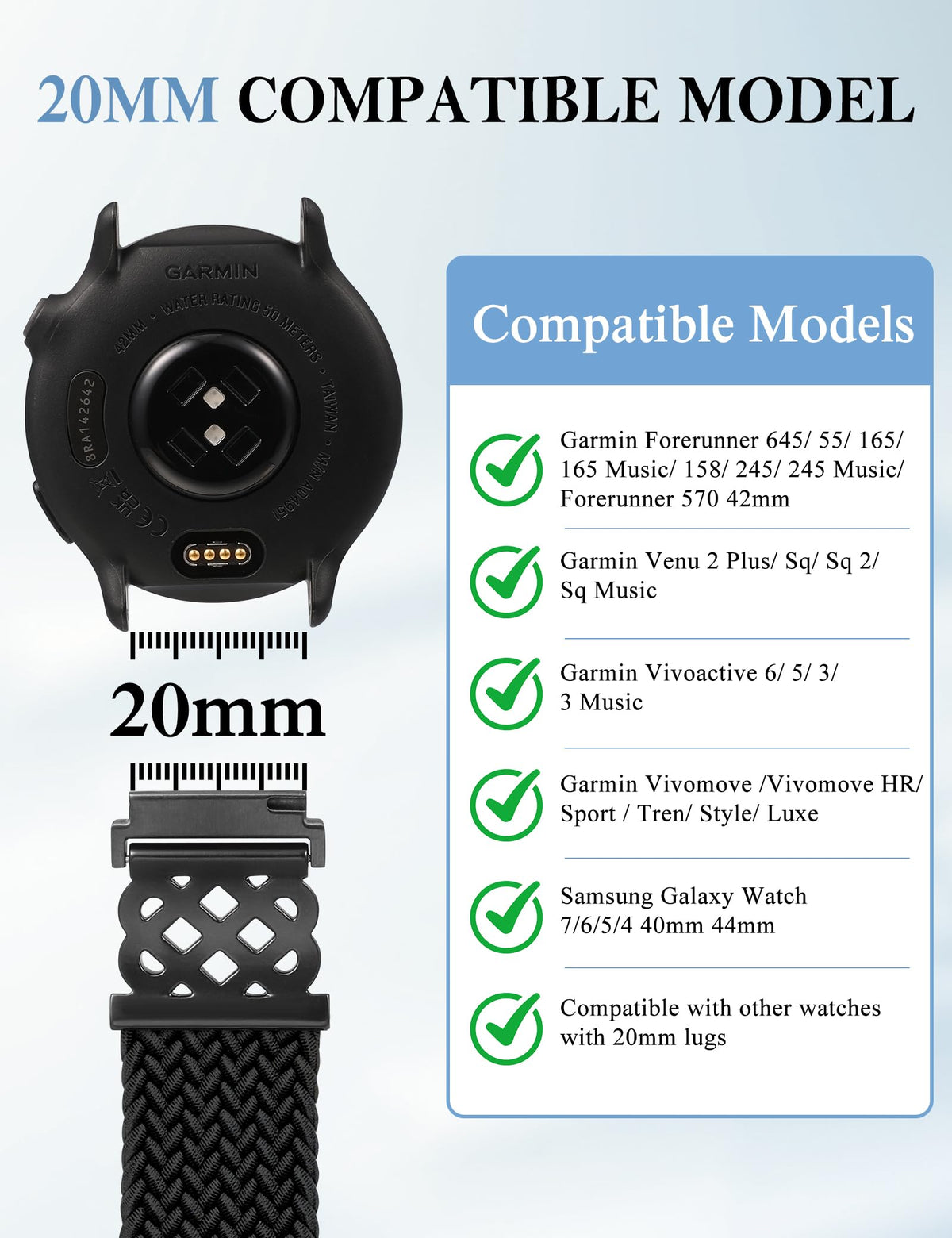 Minyee Vivoactive-compatible band suitable for Vivoactive 6, 5, and 3 series