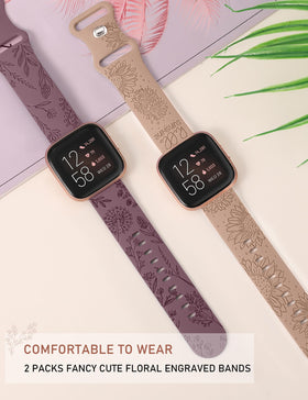 Minyee waterproof Versa 2 band featuring sunflower design for active days.