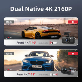 Miofive dash cam rear 4K view ensures wide coverage behind your vehicle