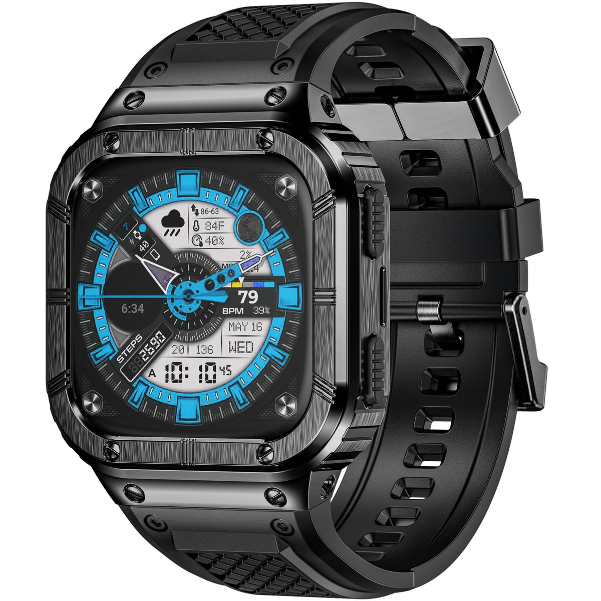 MioHHR stainless steel Versa case on wrist for rugged protection