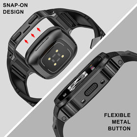 MioHHR Versa worn with case showing secure fit