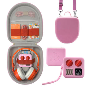 Miojoy front view of pink travel case showing compact protection