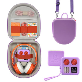 Miojoy lavender hard case front view showing secure zip and compact profile