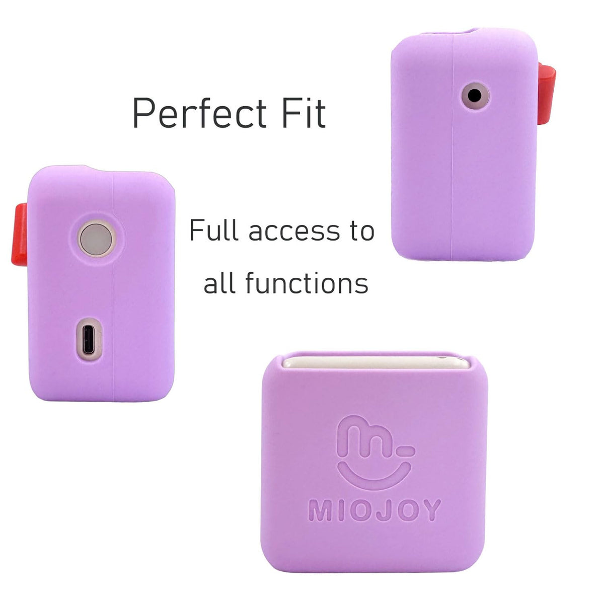 Miojoy case held in adult hand showing compact size and portability benefit