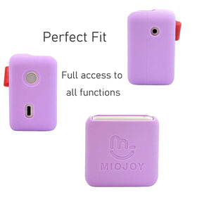 Miojoy case held in adult hand showing compact size and portability benefit